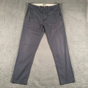 Faherty Pants Men's 33 Blue Chino Pant Soft Straight Leg Organic Cotton Blend